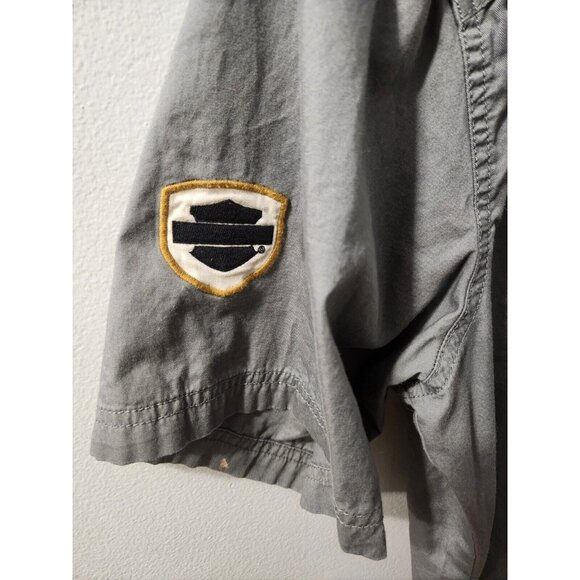 Harley Davidson Button Shirt XL Men Grey - Picture 6 of 12